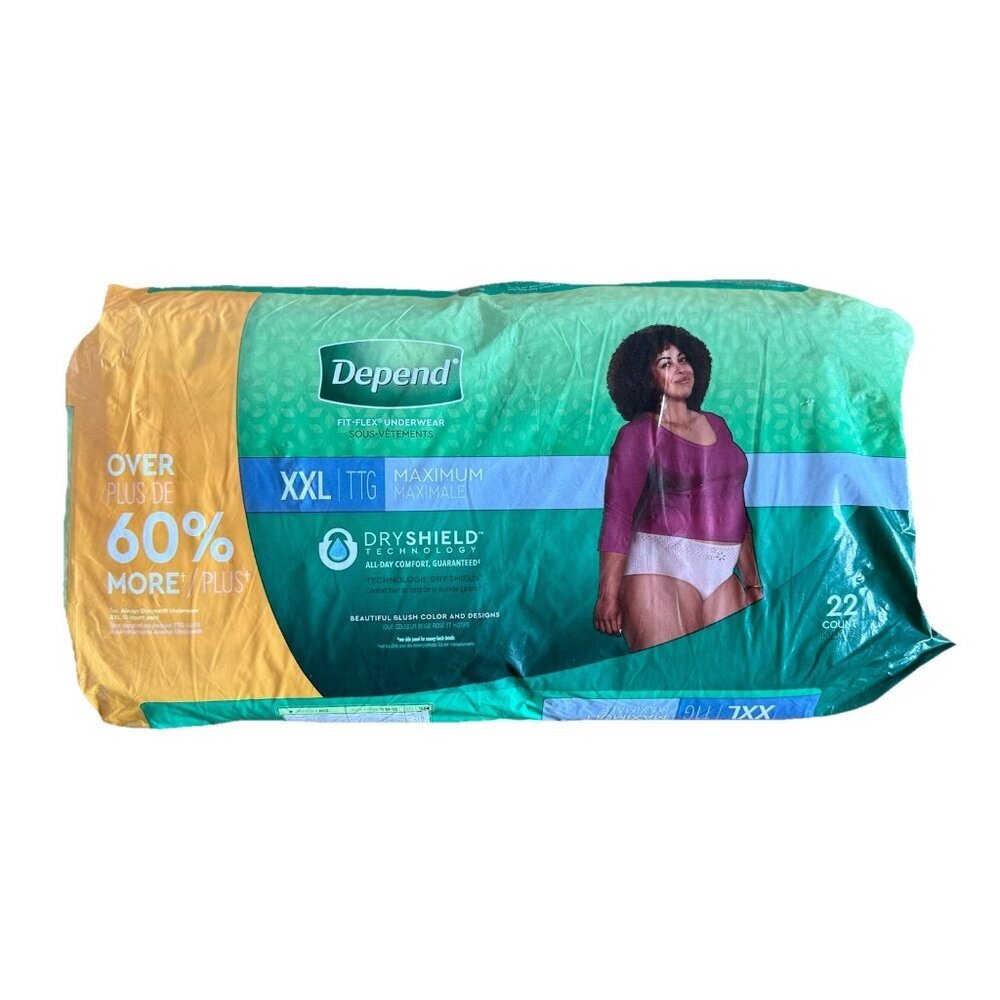 Depend FIT-FLEX Underwear‎ for Women Size: XXL - 22Ct Damaged Package